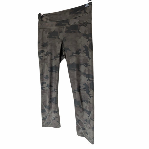 Lululemon Run: Inspire Crop II Womens 4 Active Run Yoga Ahtleisure Camo Green - Picture 5 of 15